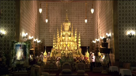 รวมภาพพระพิธีธรรมสวดพระอภิธรรมและประโคมย่ำยาม และพระพิธีธรรมรับพระราชทานฉันเช้า
