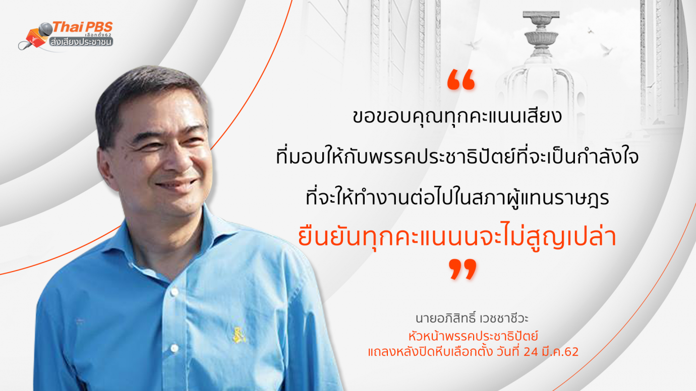 พรรคประชาธิปัตย์ แถลงหลังปิดหีบเลือกตั้ง
