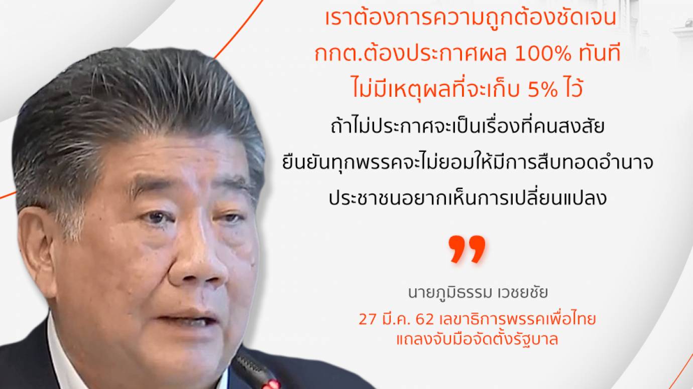 ภูมิธรรม ระบุ มิ่งขวัญติดภารกิจแต่ยืนยันร่วมอุดมการณ์
