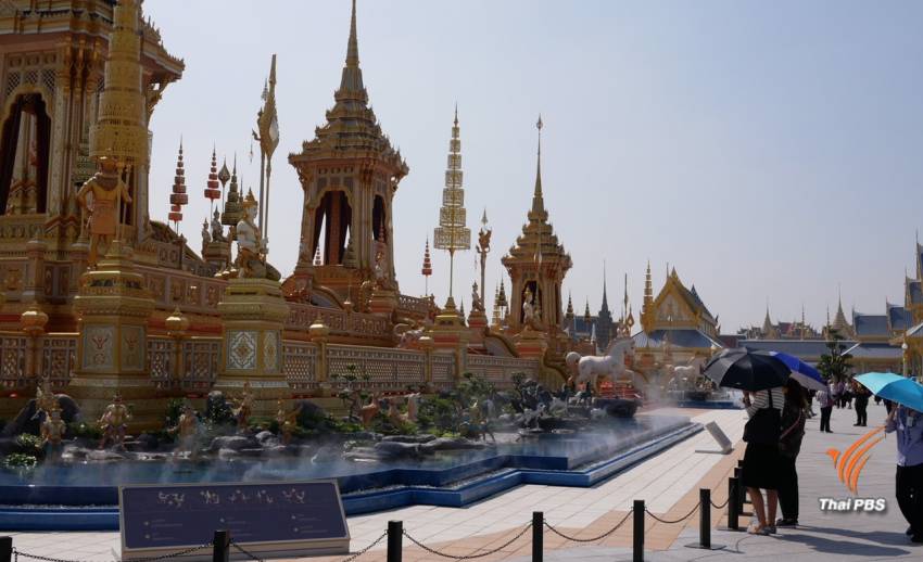 ติดป้ายห้ามเข้าพระเมรุมาศ-เชือกกั้นประติมากรรมป้องกันเสียหาย
