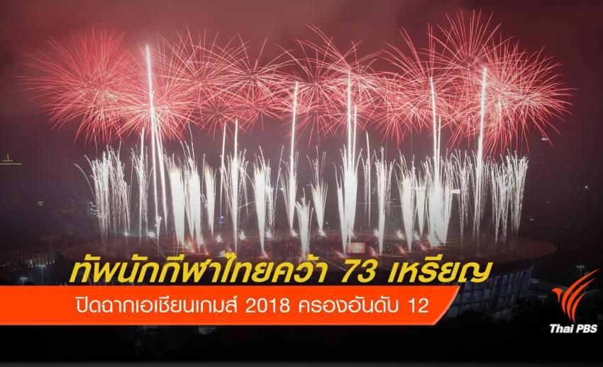 ปิดฉากเอเชียนเกมส์ 2018 ไทยผลงานเยี่ยมคว้า 73 เหรียญ