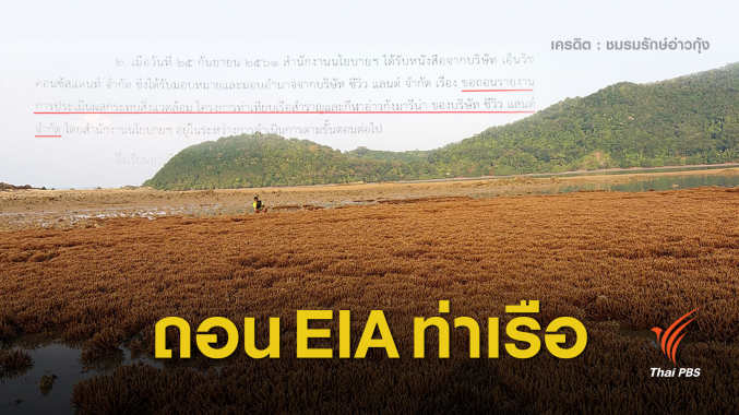ถอน "อีไอเอ" ท่าเรือยอร์ชอ่าวกุ้ง กระทบทุ่งปะการัง 62 ไร่