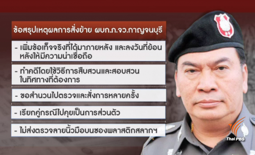 ผบก.ภ.จว.กาญจนบุรี เลื่อนเข้ารายงานตัว ศปก.ตร.