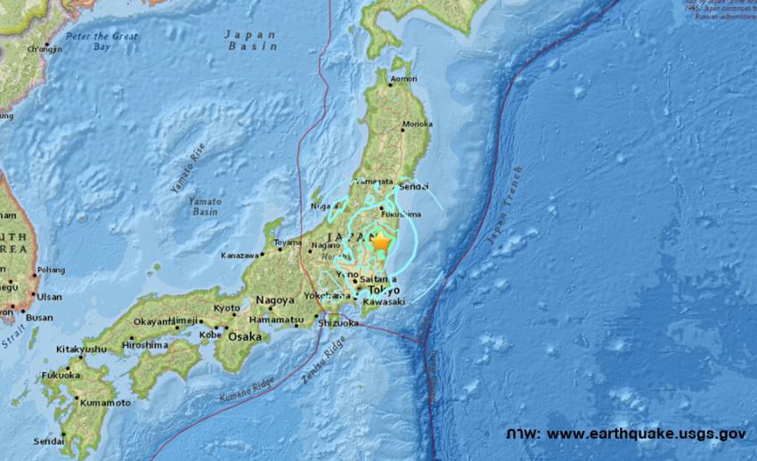แผ่นดินไหวขนาด 5.9 ในจังหวัดอิบารากิของญี่ปุ่น