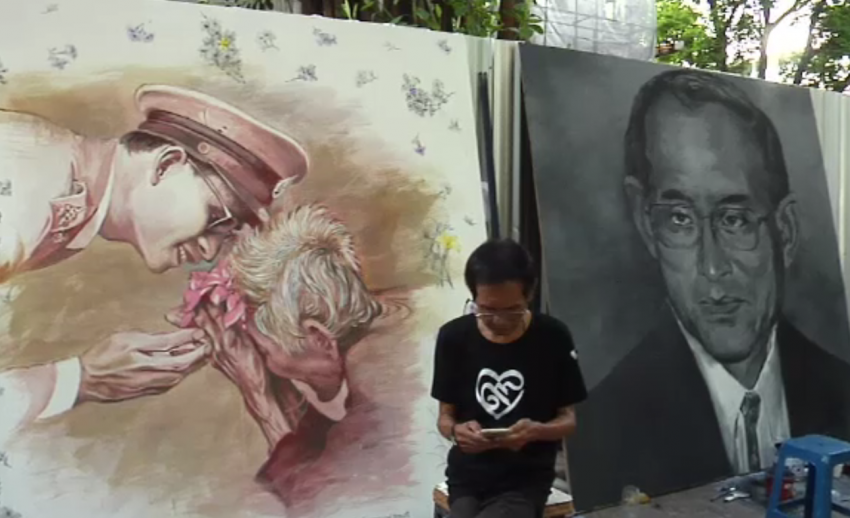 ศิลปากรรวมใจวาดภาพพระบรมสาทิสลักษณ์ในหลวง รัชกาลที่ 9