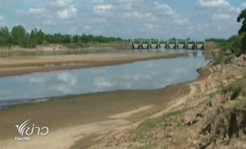 แม่น้ำชี จ.ยโสธร แล้งจัดน้ำลดต่ำสุดในรอบ 10 ปี