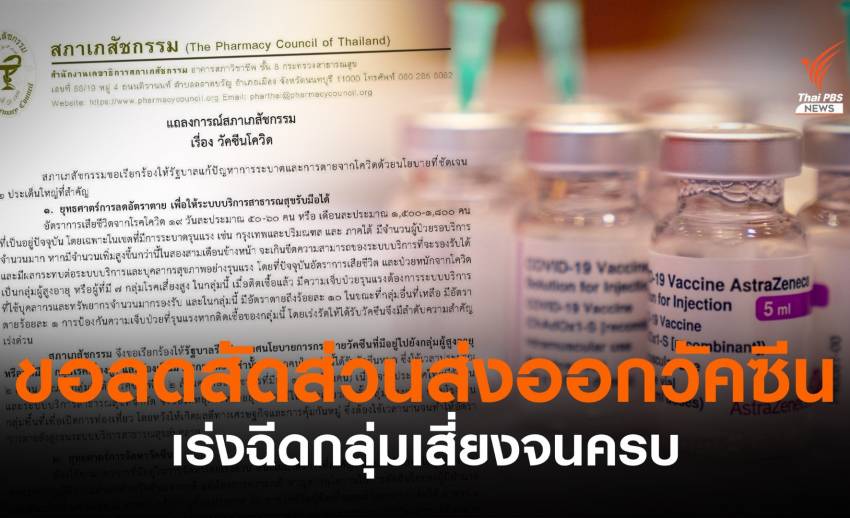 สภาเภสัชกรรมขอ "อนุทิน" ออกระเบียบลดสัดส่วนส่งออกวัคซีน