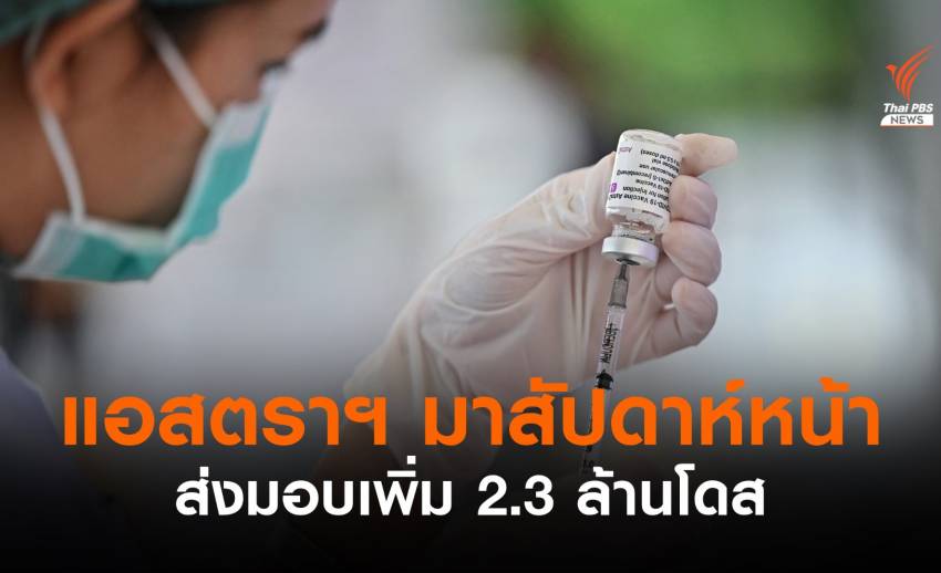 "แอสตราเซเนกา" เตรียมส่งวัคซีนให้ไทย 2.3 ล้านโดสในสัปดาห์หน้า