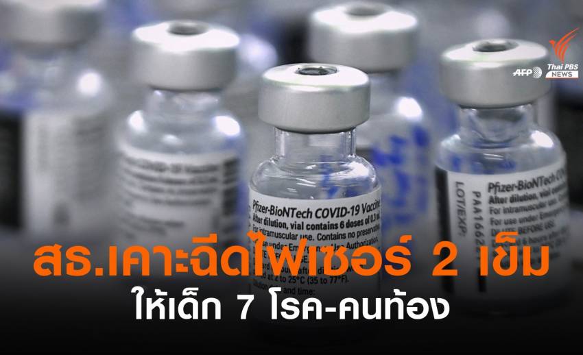 สธ.เคาะสูตรฉีดวัคซีนไฟเซอร์ 2 เข็มให้ "เด็ก 7 โรคเรื้อรัง - คนท้อง"