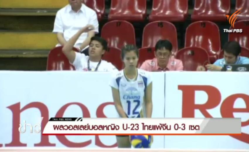 วอลเลย์บอลหญิง U-23 ไทยแพ้จีน 0-3 เซต