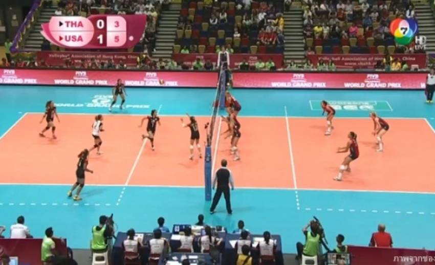 ทีมวอลเลย์บอลสาวไทยพ่ายแชมป์เก่าสหรัฐฯ 1-3 เซต ศึกเวิลด์กรังด์ปรีซ์ 2015