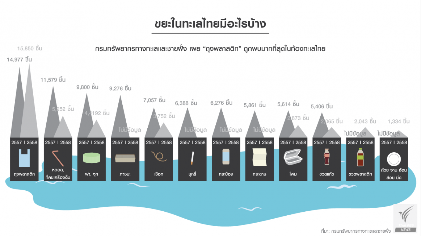 ขยะในทะเลไทยมีอะไรบ้าง
