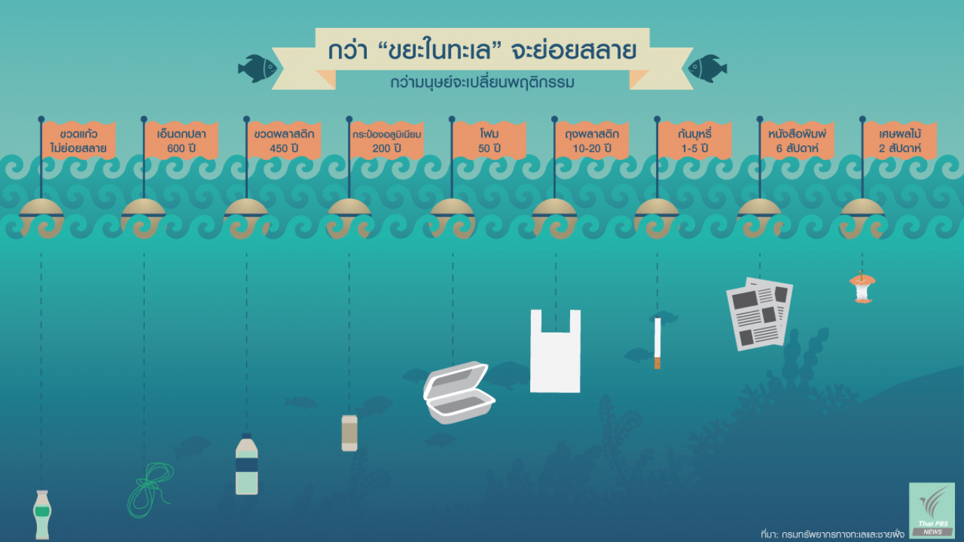 กว่า "ขยะ" ในทะเลจะย่อยสลาย กว่า "มนุษย์" จะเปลี่ยนพฤติกรรม