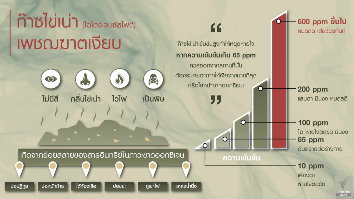 "ก๊าซไข่เน่า" เพชฌฆาตเงียบ สูดดมเพียงนิดเดียวอาจถึงชีวิต