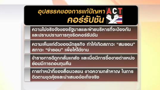 องค์กรต่อต้านฯ เผยคอร์รัปชั่นในไทยมีแนวโน้มรุนแรงขึ้น