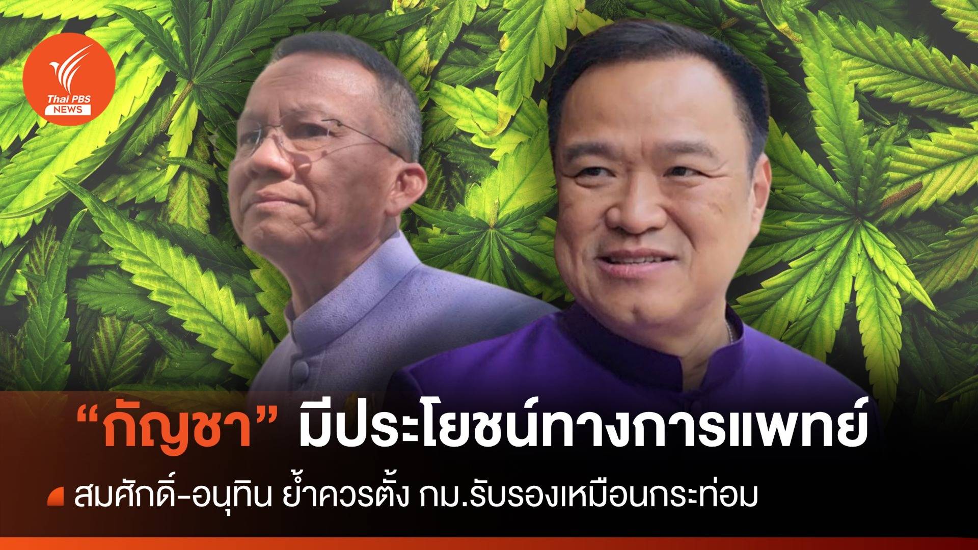 อนุทิน-สมศักดิ์ ย้ำ "กัญชา" มีประโยชน์ทางการแพทย์ ดันเขียน กม.รับรอง