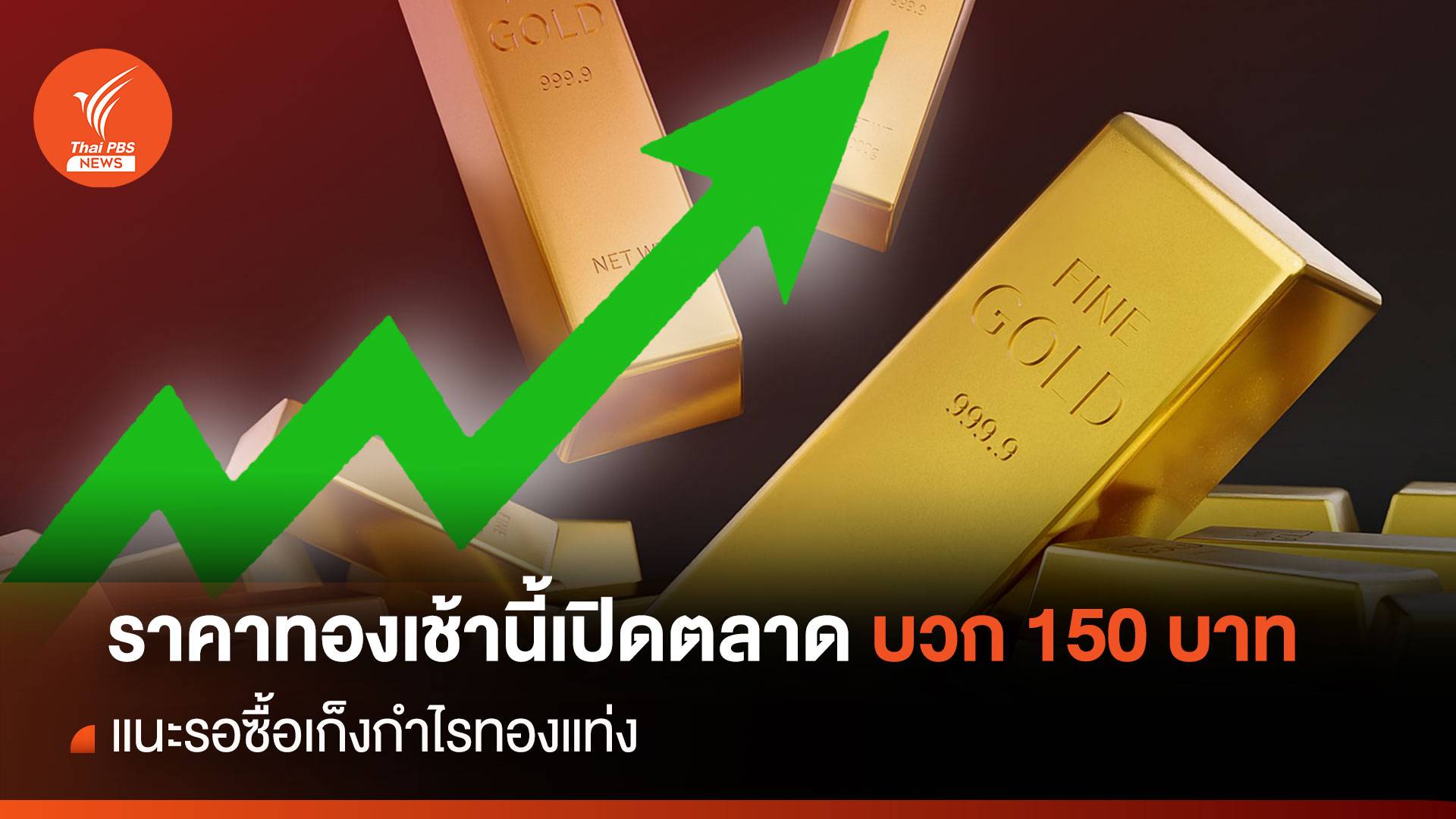 ราคาทองเช้านี้ เปิดตลาด บวก 150 บาท แนะรอซื้อเก็งกำไรทองแท่ง