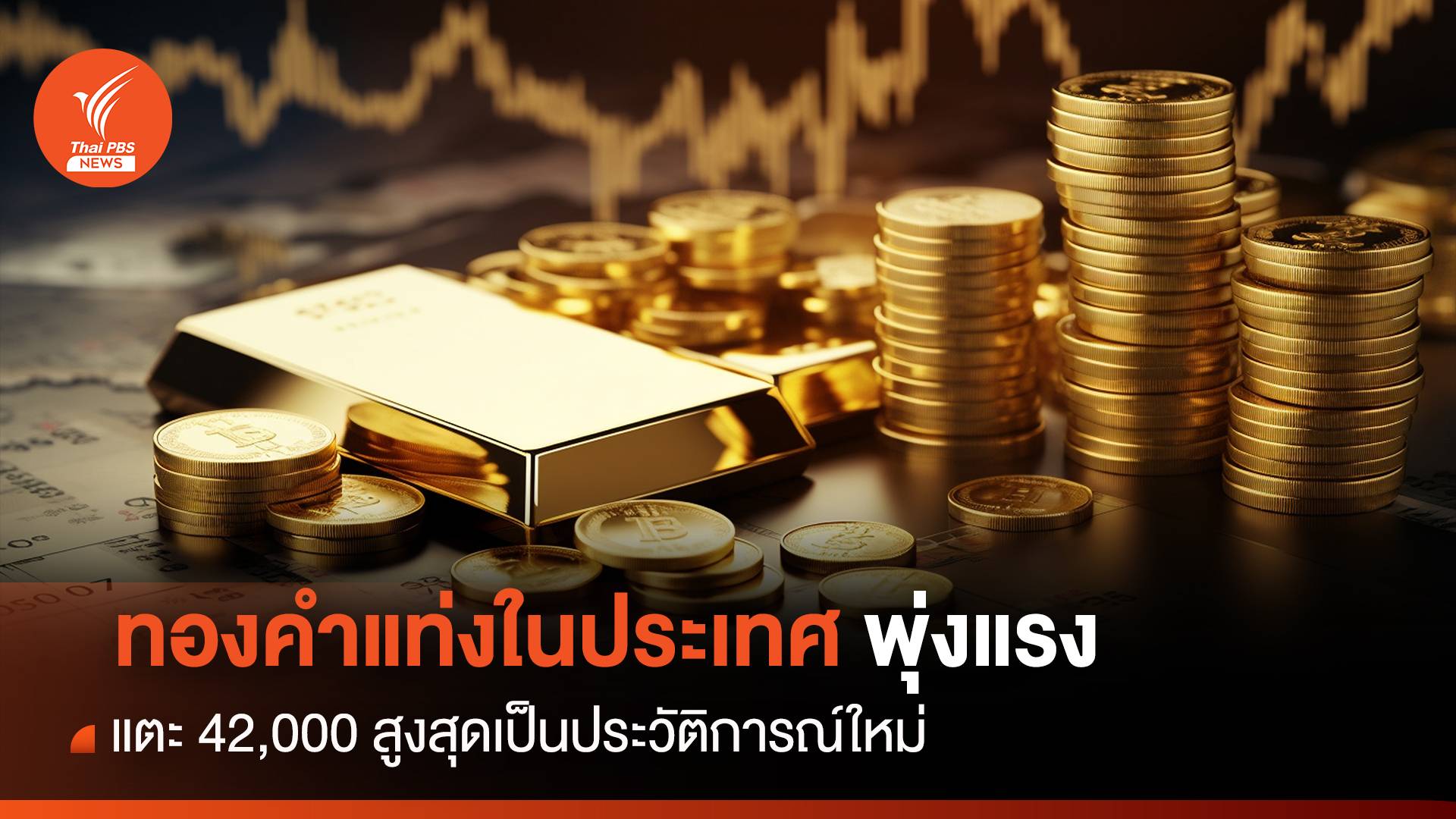 ทองคำแท่งในประเทศ พุ่งแรงแตะ 42,000 สูงสุดเป็นประวัติการณ์ใหม่