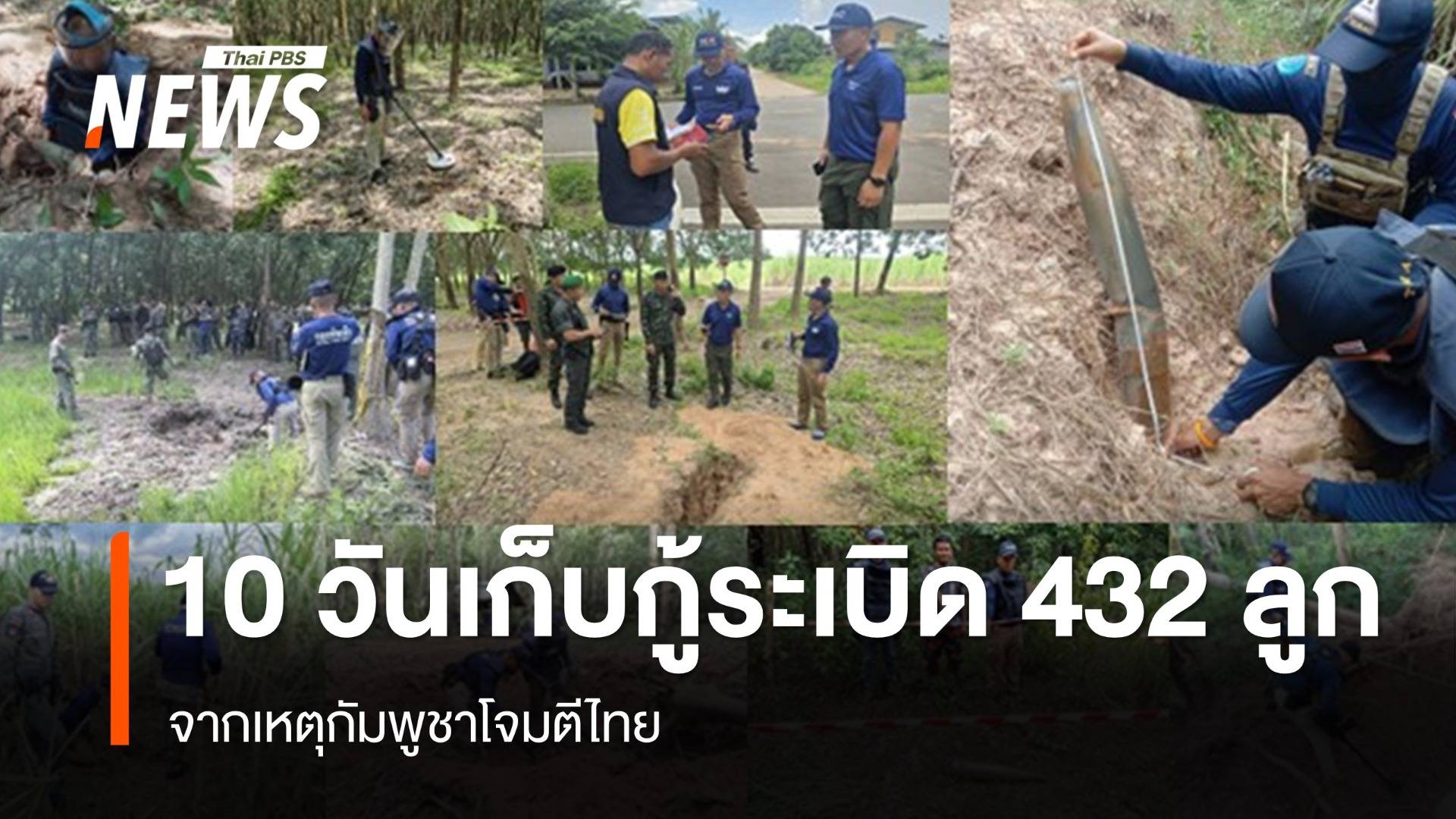 TMAC เผย 10 วันเก็บกู้ระเบิดจากกัมพูชาโจมตีไทยแล้ว 432 ลูก