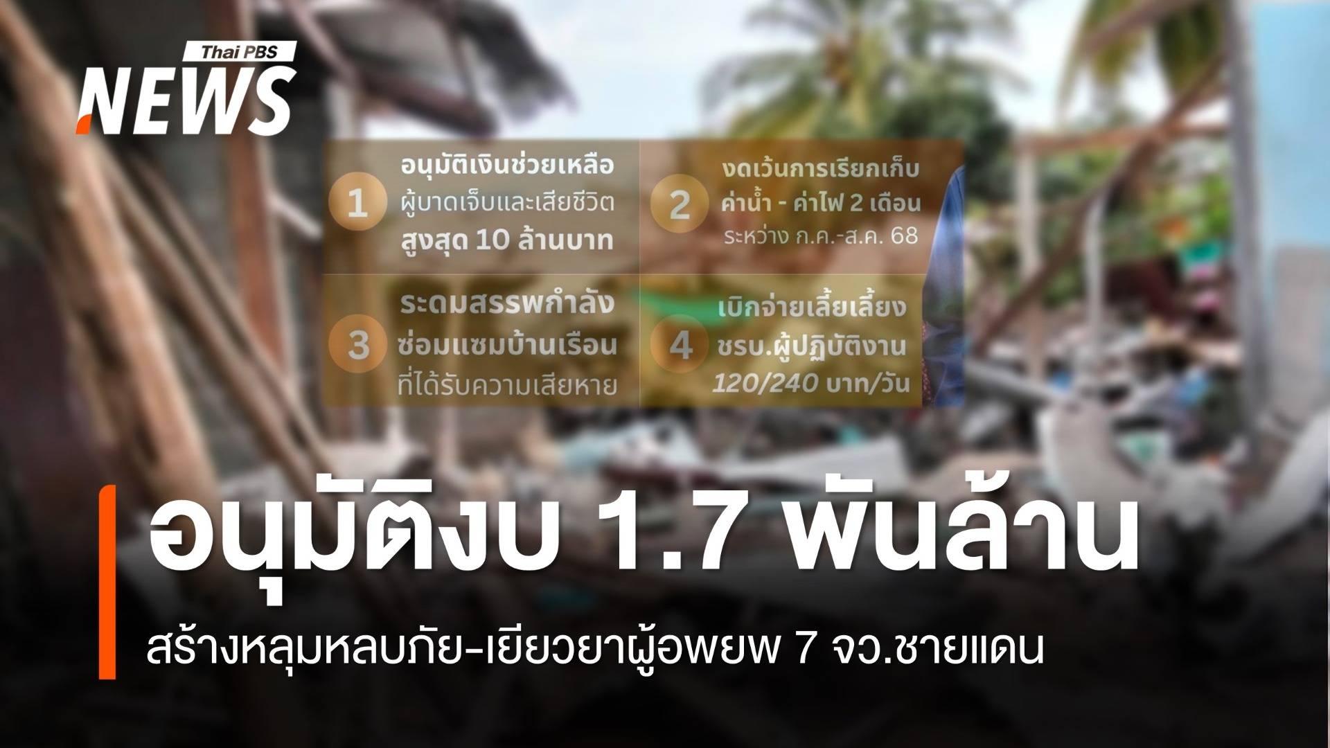 อนุมัติงบ 1.7 พันล้าน สร้างหลุมหลบภัย-เยียวยาผู้อพยพ 7 จว.ชายแดน  