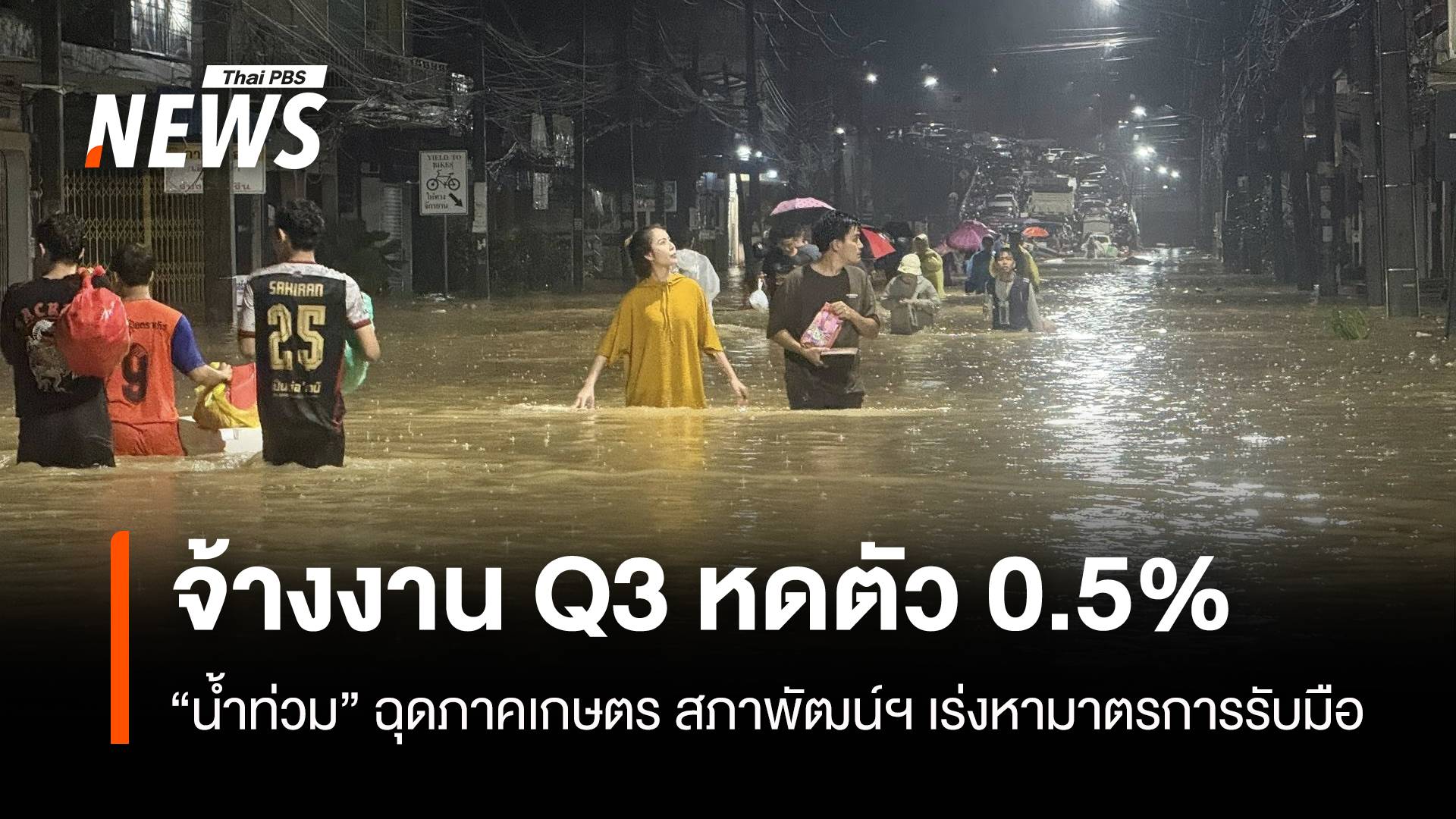สภาพัฒน์ฯ เผยจ้างงาน Q3หดตัว 0.5%  “น้ำท่วม” ฉุดภาคเกษตรอ่วม