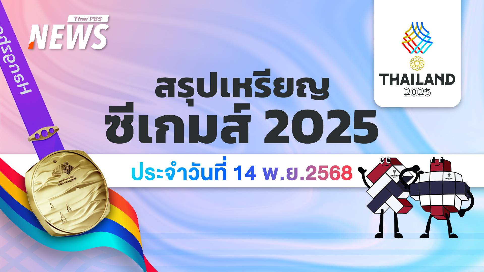 สรุปเหรียญซีเกมส์ครั้งที่ 33 วันที่ 14 ธ.ค.68 ไทยนำ 127 เหรียญทอง