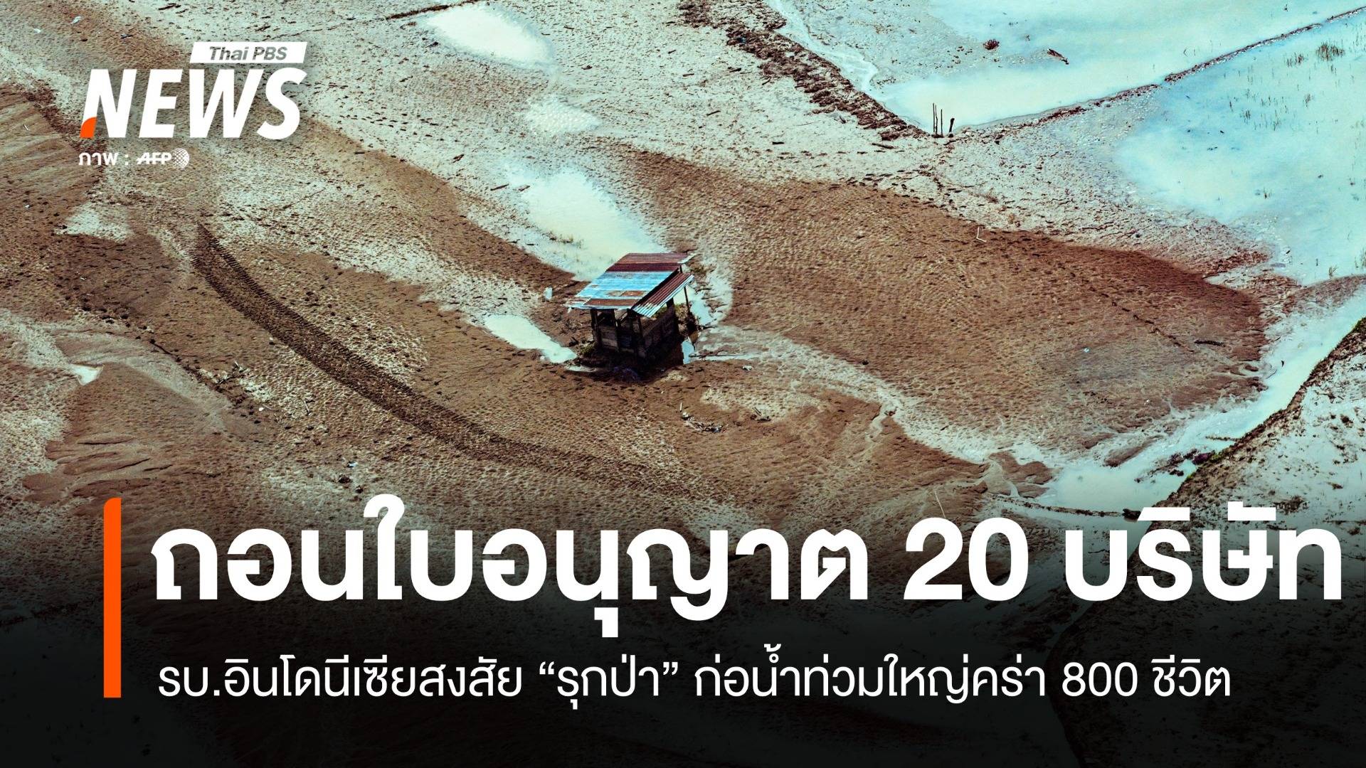 อินโดฯ ถอนใบอนุญาต 20 บริษัทรุกป่าทำน้ำท่วม-ดินถล่มคร่า 800 ชีวิต