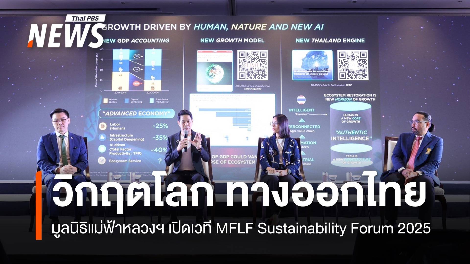 MFLF Sustainability Forum 2025 เสวนา "วิกฤตโลก  ทางออกไทย" 