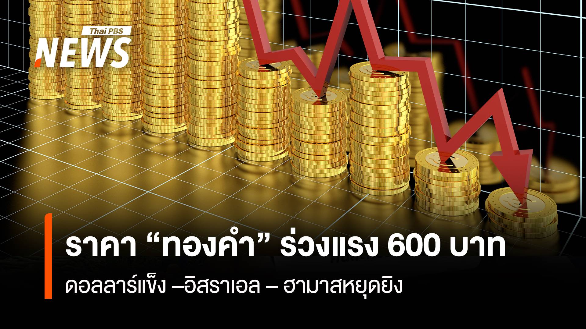 ราคา “ทองคำ” ร่วงแรง 600 บาท ดอลลาร์แข็ง –อิสราเอล – ฮามาสหยุดยิง