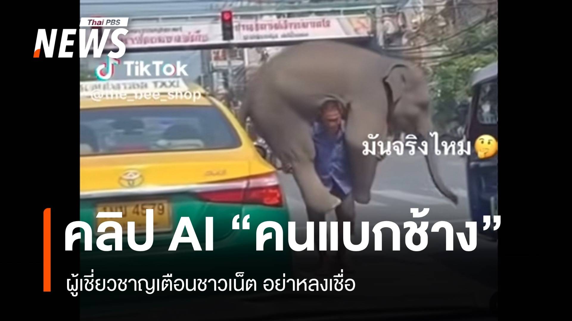 ไวรัลคลิป AI "คนแบกช้าง" ว่อนเน็ต ผู้เชี่ยวชาญเตือนอย่าหลงเชื่อ