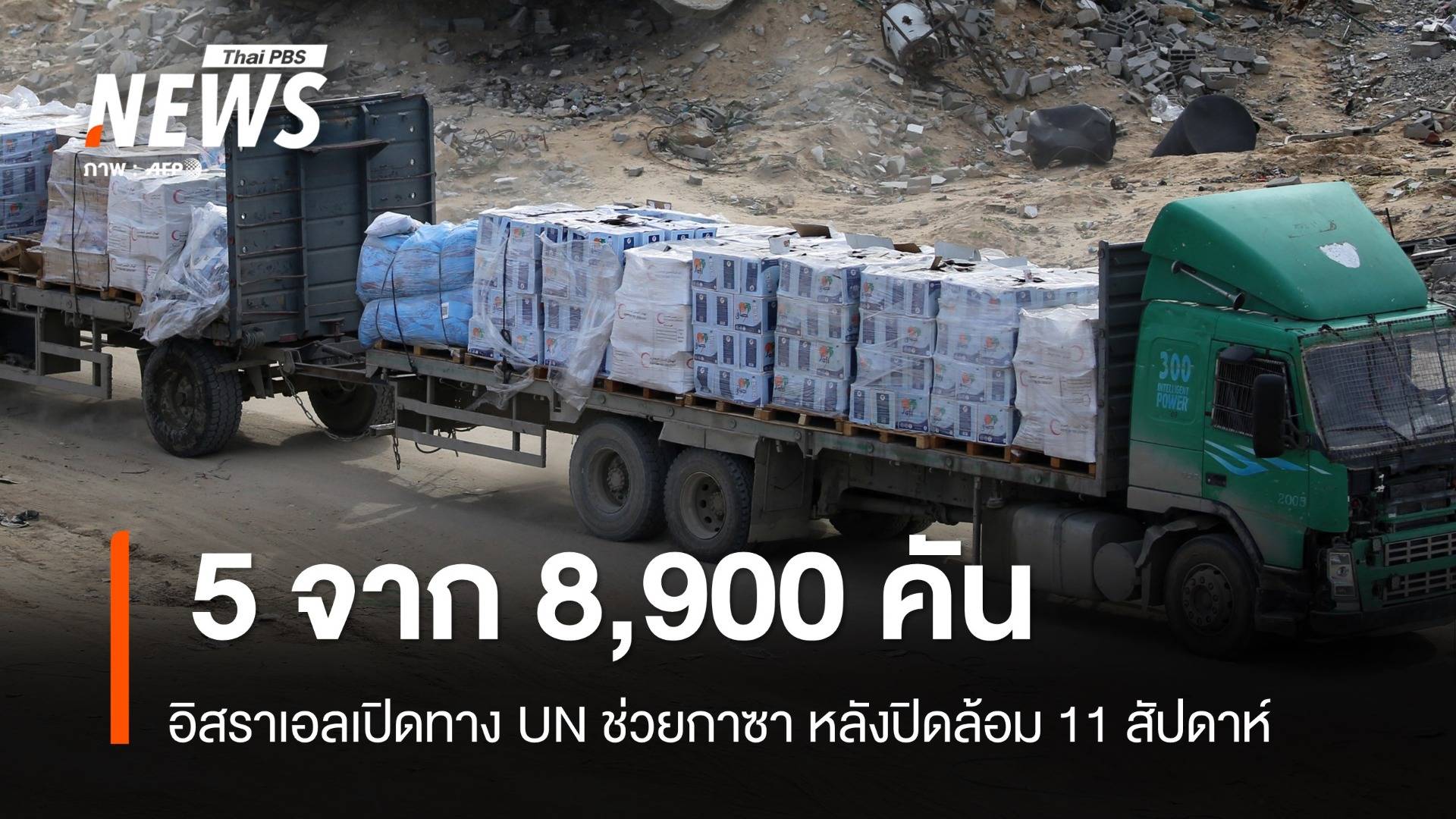 อิสราเอลเปิดทางความช่วยเหลือเข้าสู่กาซา หลังปิดล้อม 11 สัปดาห์