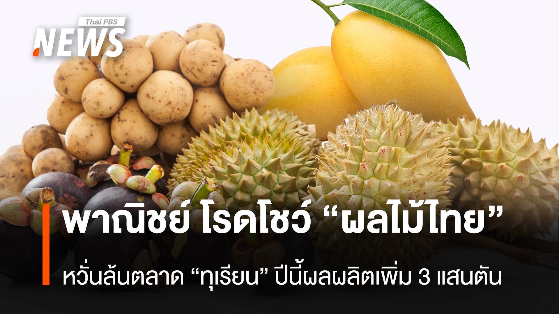 พาณิชย์ โรดโชว์ “ผลไม้ไทย” หวั่นล้นตลาด “ทุเรียน” ปีนี้ผลผลิตเพิ่ม 3 แสนตัน