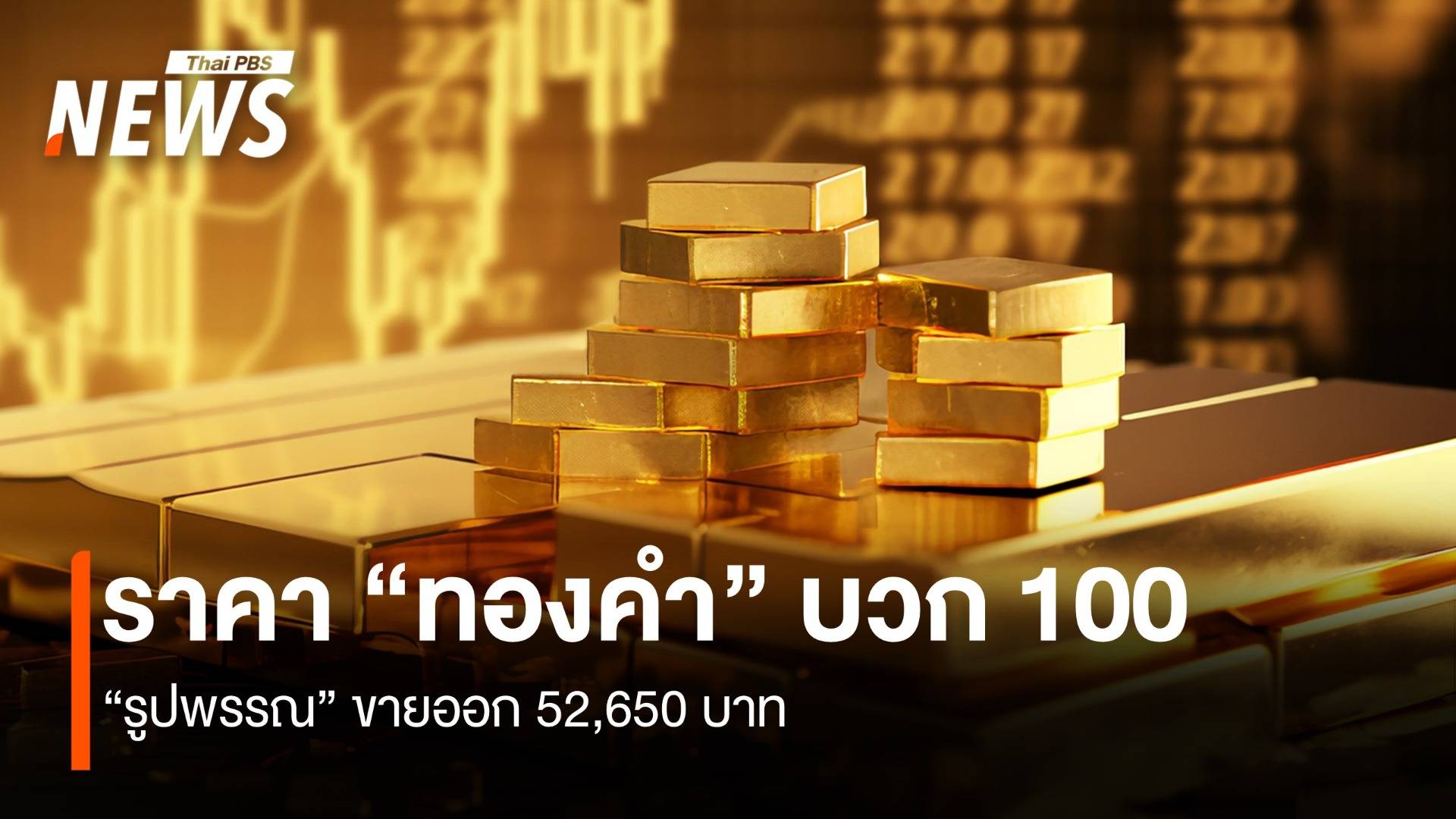 ราคา “ทองคำ” บวก 100 บาท “รูปพรรณ” ขายออก 52,650 บาท