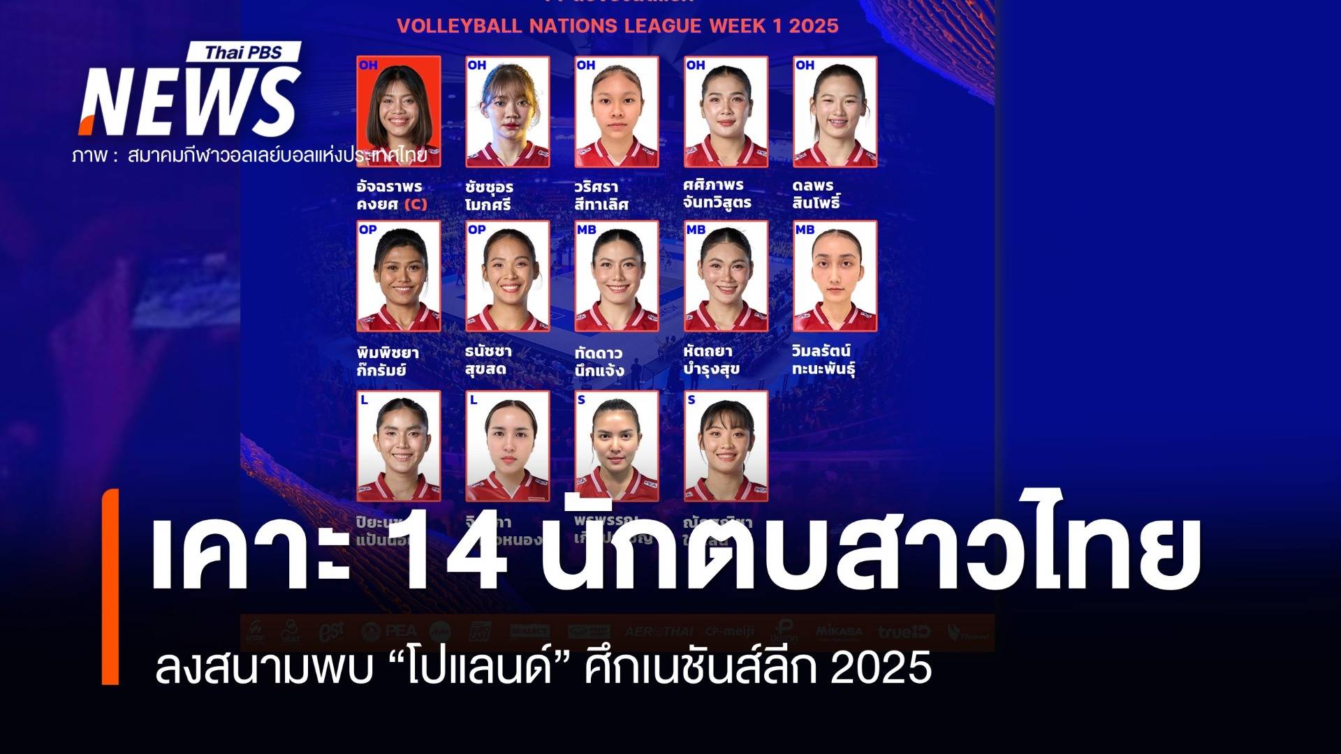 เคาะ 14 นักตบสาวไทยลงสนามพบ "โปแลนด์" ศึกเนชันส์ลีก 2025 