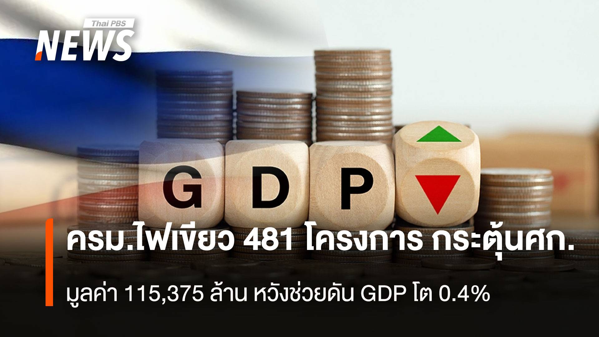 ครม.ไฟเขียว 481 คก.กระตุ้นศก. 1.15 แสนล้าน หวังช่วยดัน GDP โต 0.4 %