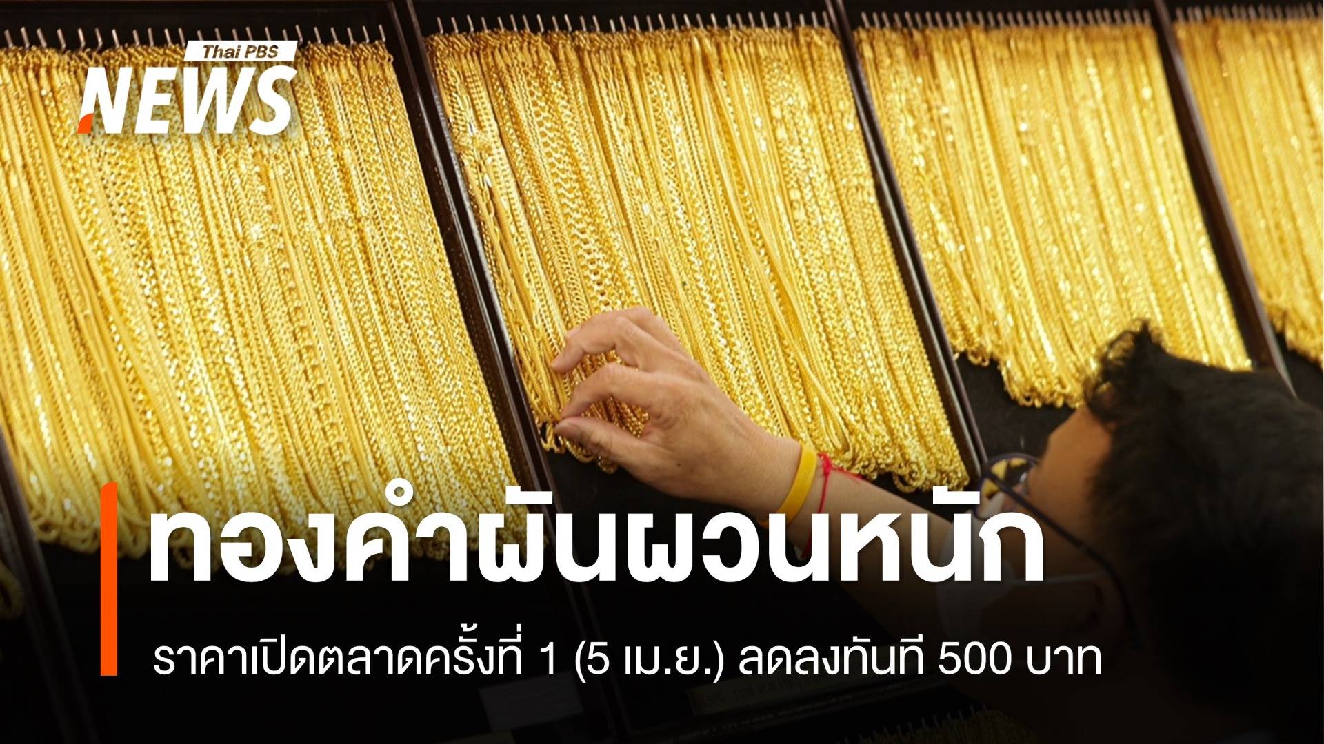 ราคาทองคำผันผวนหนัก 5 เม.ย.เปิดตลาดปรับลง 500 บาท