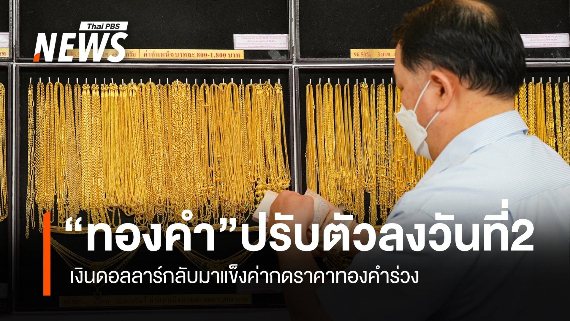 “ทองคำ” ปรับตัวลดลง วันที่2 ดอลลาร์แข็งค่ากดราคาทองคำร่วง