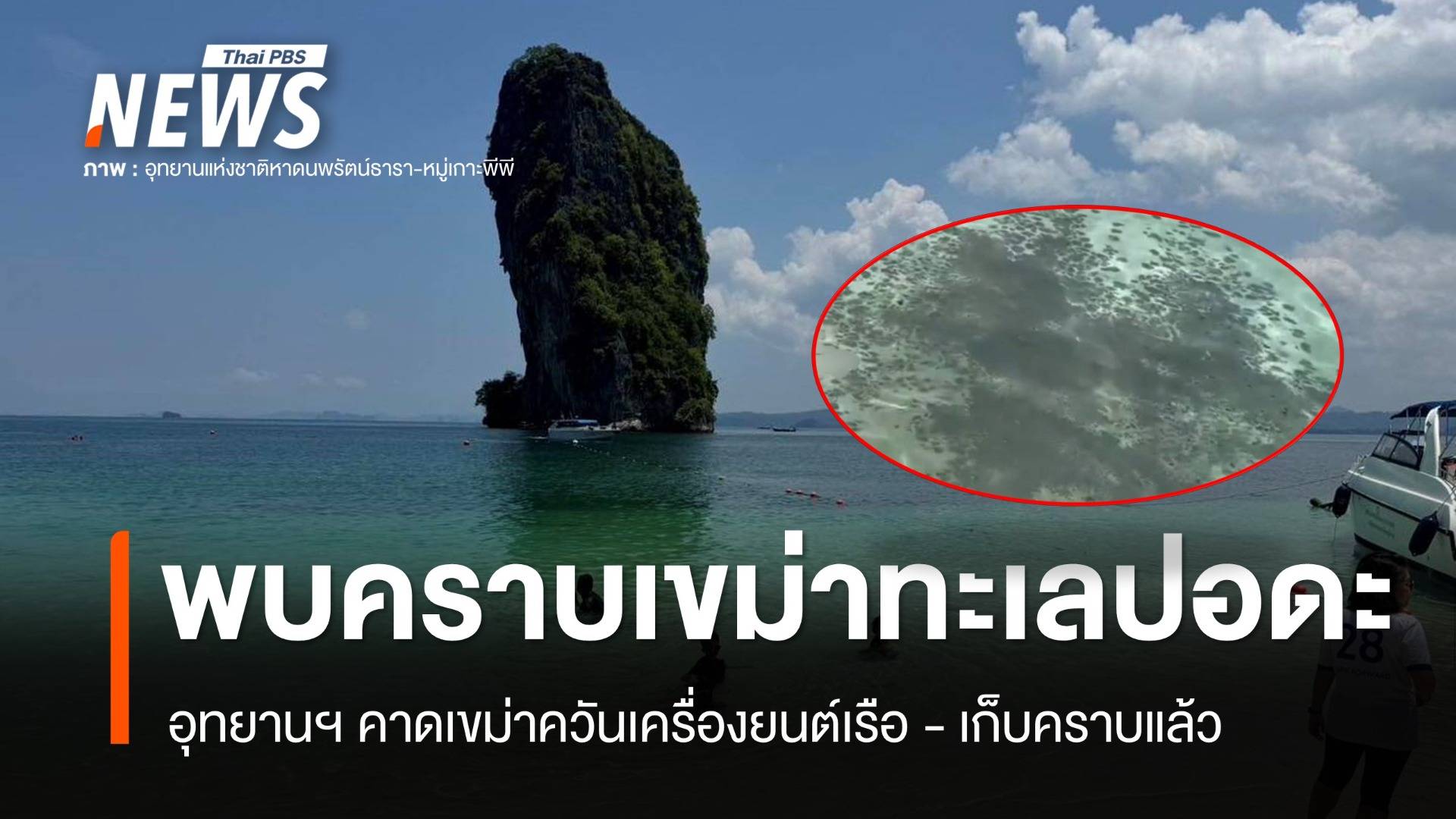 "อช.พีพี" ชี้แจง กรณีคราบเขม่าทะเลเกาะปอดะ