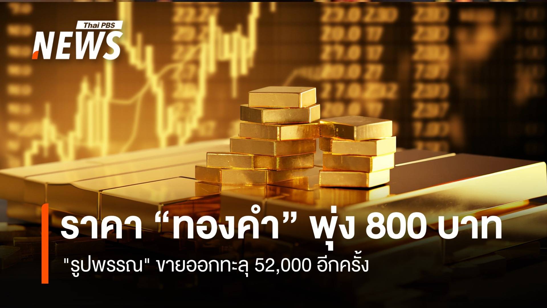 ราคา "ทองคำ" บวกแรง 800 บาท "รูปพรรณ" ขายออกทะลุ 52,000