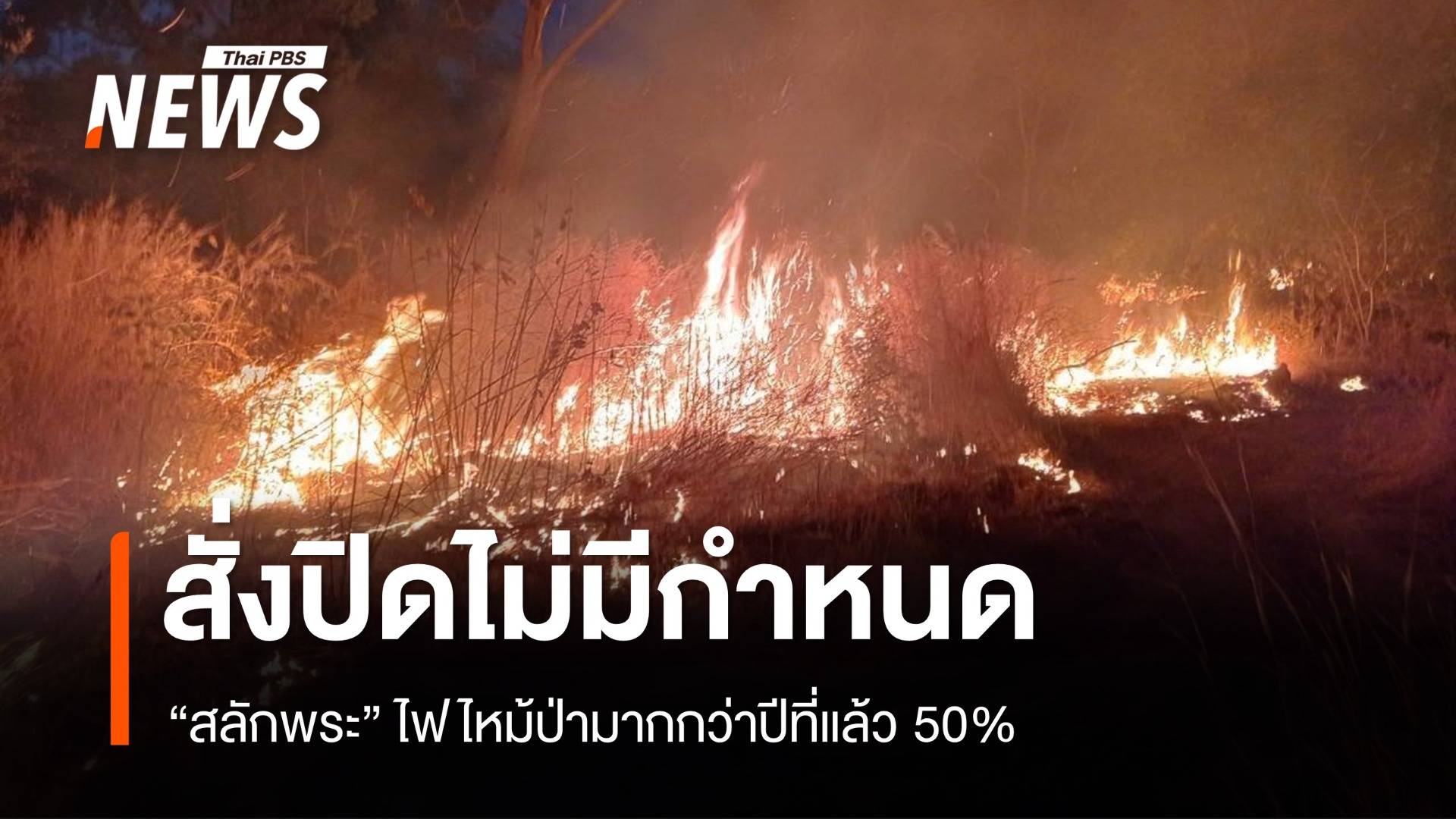 สั่งปิดไม่มีกำหนด "สลักพระ" ไฟไหม้ป่ามากกว่าปีที่แล้ว 50%