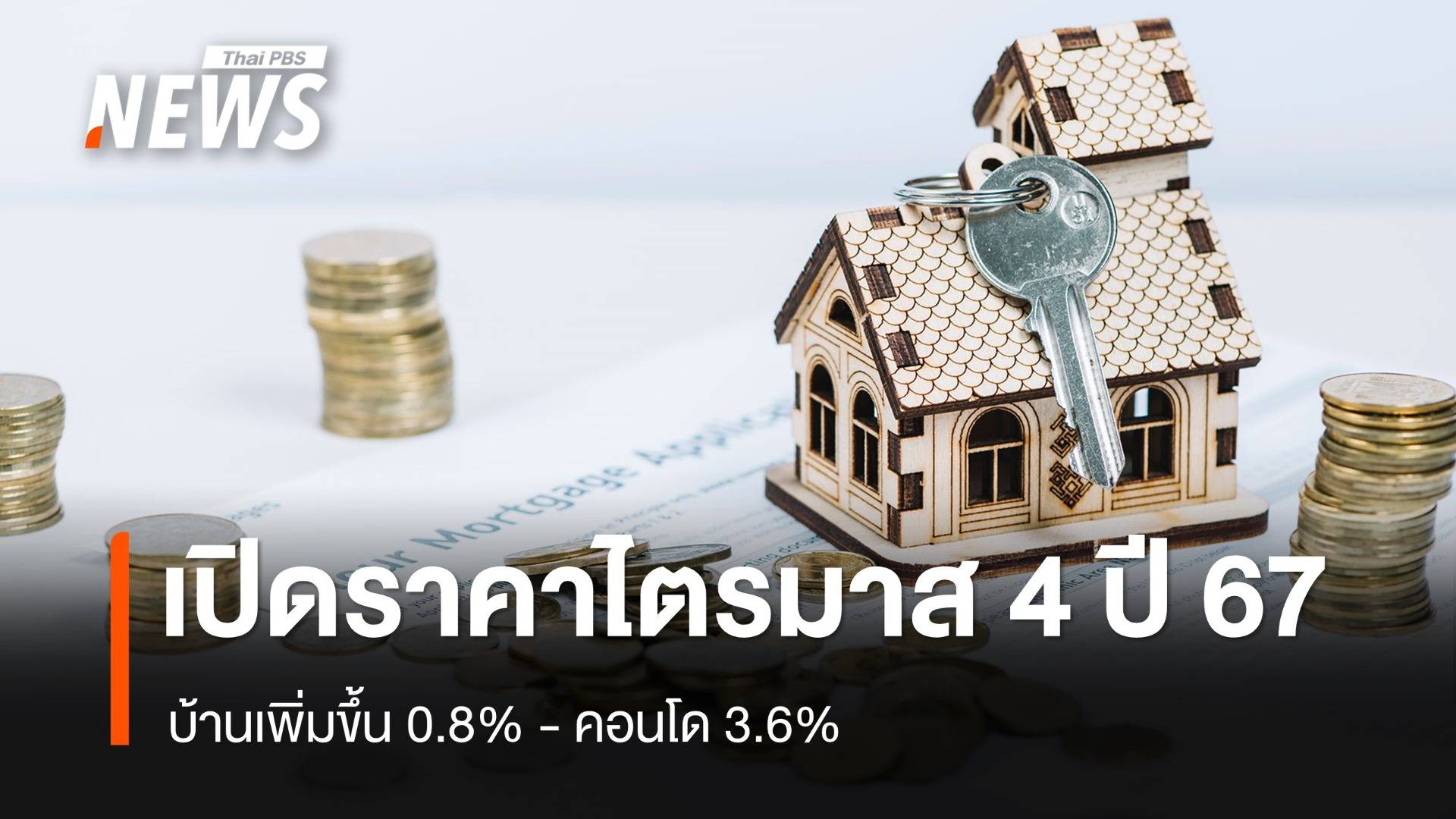 REIC เผยไตรมาส 4 ปี 67 ราคาบ้านเพิ่มขึ้น 0.8% - คอนโด 3.6% 