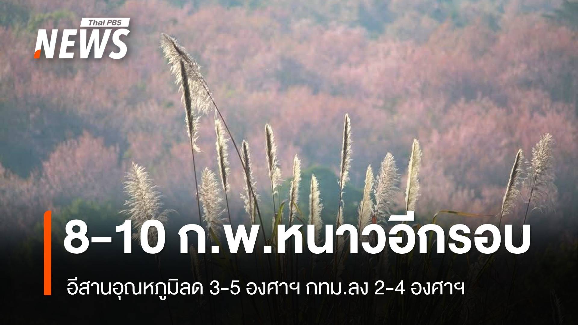 สภาพอากาศวันนี้ 8-10 ก.พ.อีสานอุณหภูมิลด 3-5 องศาฯ กทม.ลง 2-4 องศาฯ