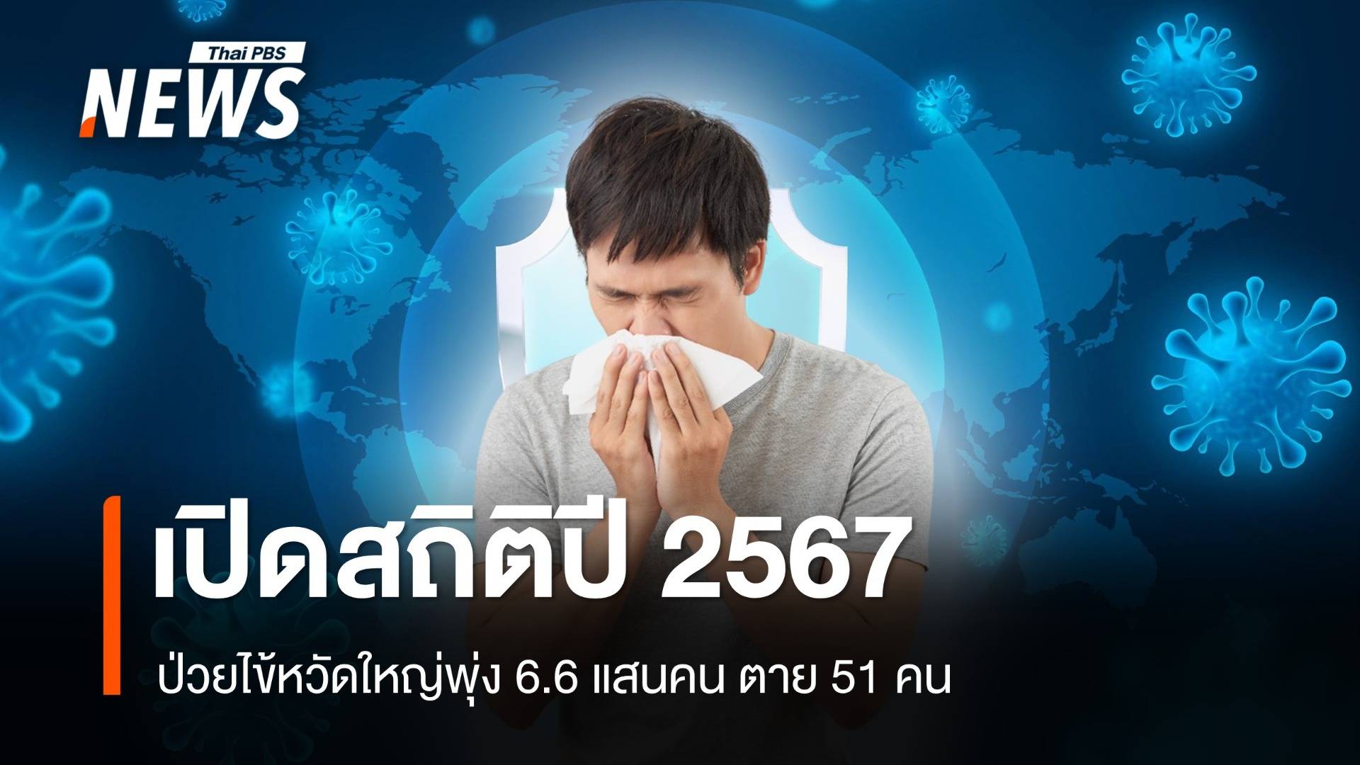 1 สัปดาห์ป่วยไข้หวัดใหญ่พุ่ง 7.8 พันคน เปิดสถิติปี 67 ติดเชื้อ 6.6 แสน ตาย 51 