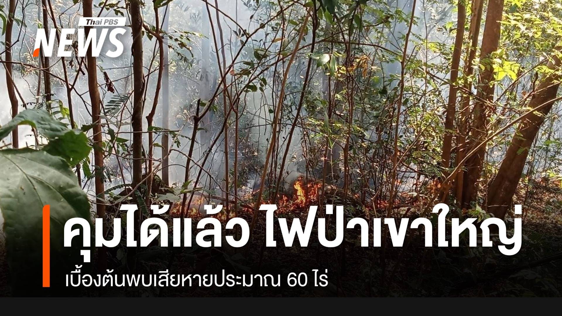 จนท.คุมไฟป่าเขตอุทยานฯเขาใหญ่ ได้แล้ว เสียหาย 60 ไร่