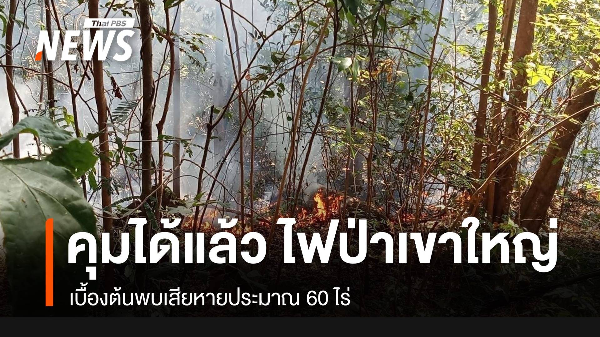 จนท.คุมไฟป่าเขตอุทยานฯเขาใหญ่ ได้แล้ว เสียหาย 60 ไร่ 