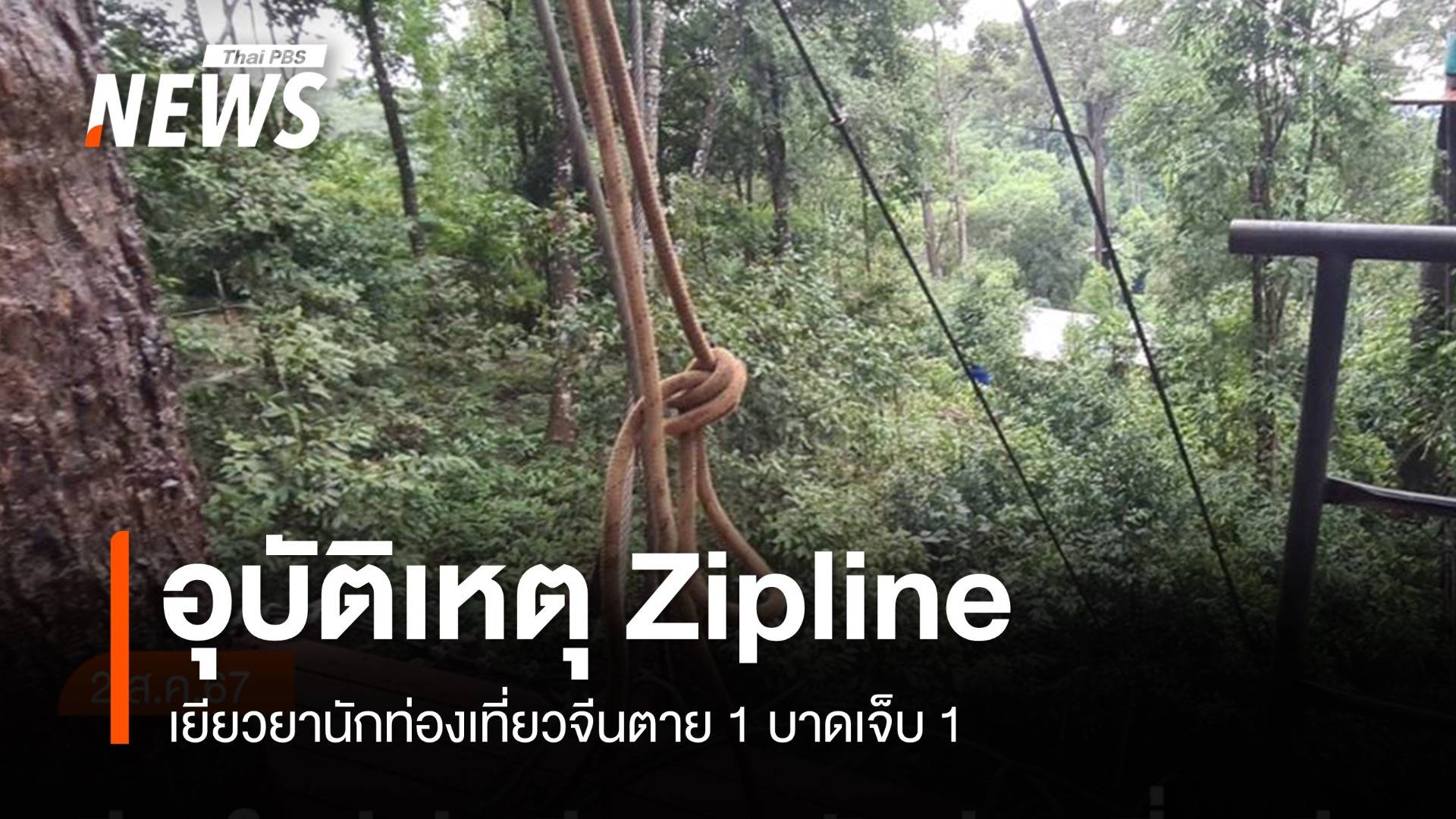 เยียวยา นทท.จีนต้นไม้ล้มทับสลิง Zipline ขาดตาย 1 คน