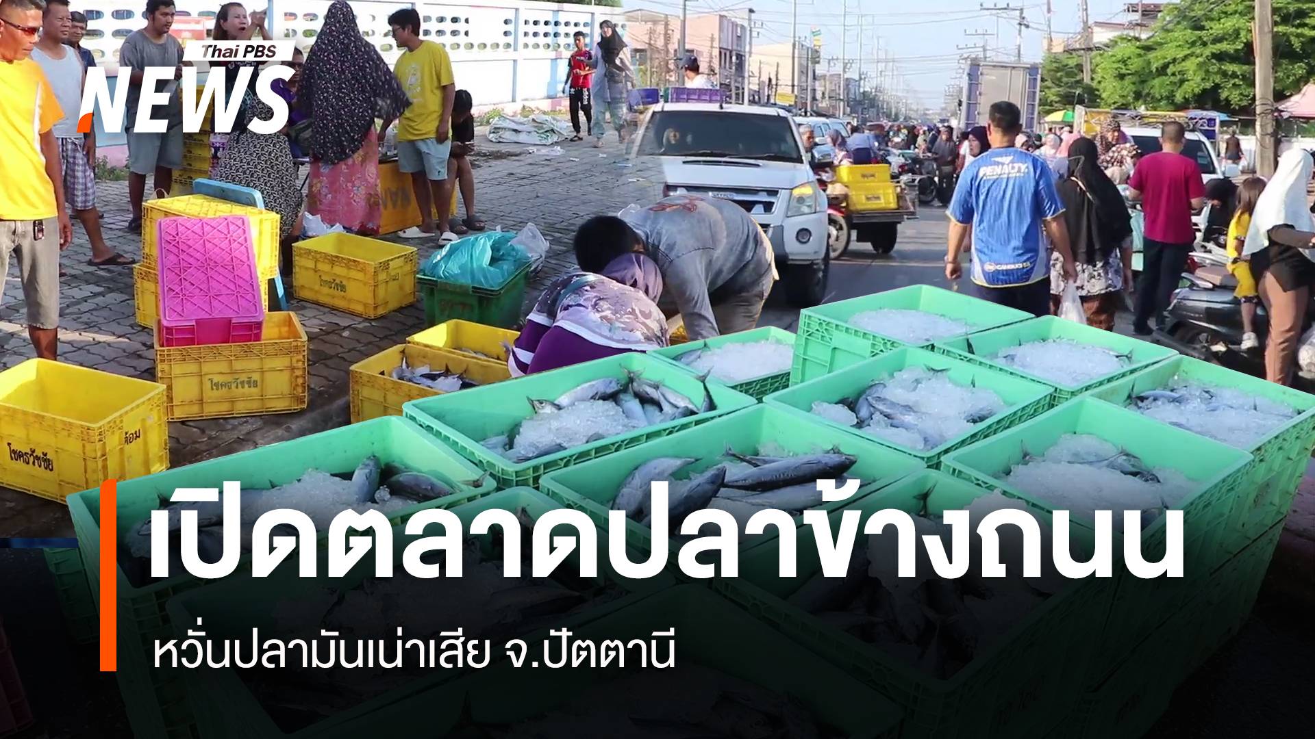 ชาวบ้านปัตตานีขายปลาตามปกติ หวั่นปลาที่รับมาแล้วจะเสียหาย