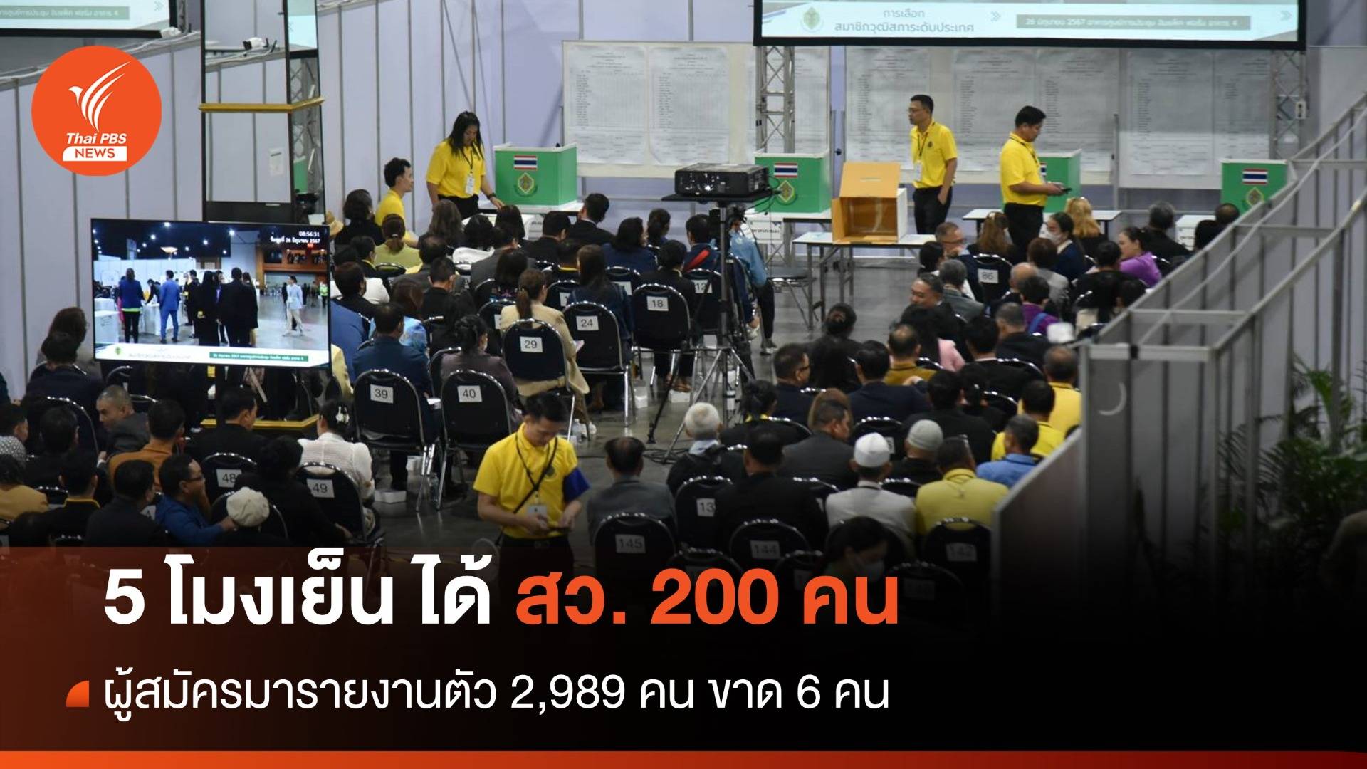 กกต.คาด 5 โมงเย็น ได้ 200 สว. ชี้ผู้สมัครสัมมนาไม่ผิดกฎหมาย