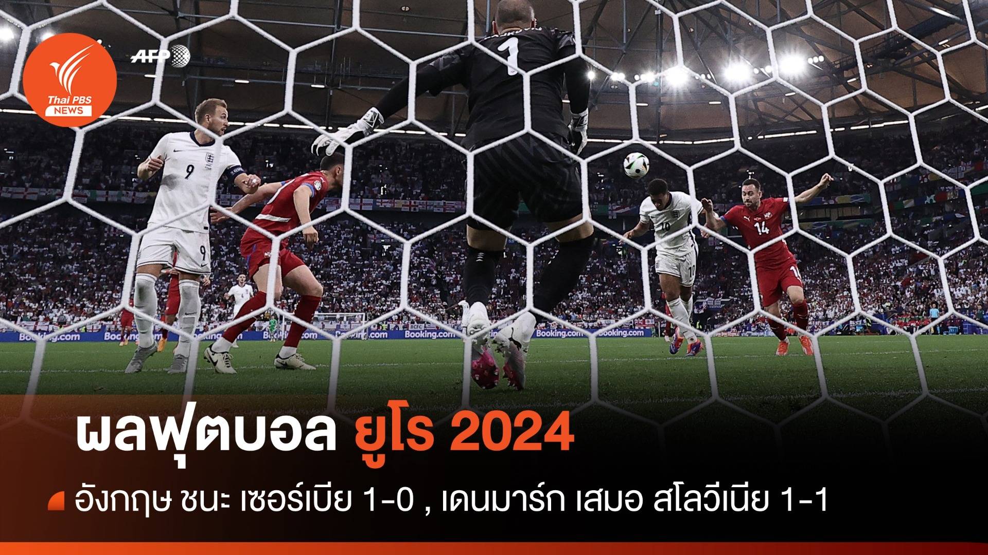 ผลฟุตบอลยูโร 2024 อังกฤษ ชนะ เซอร์เบีย 1-0 , เดนมาร์ก เสมอ สโลวีเนีย 1-1