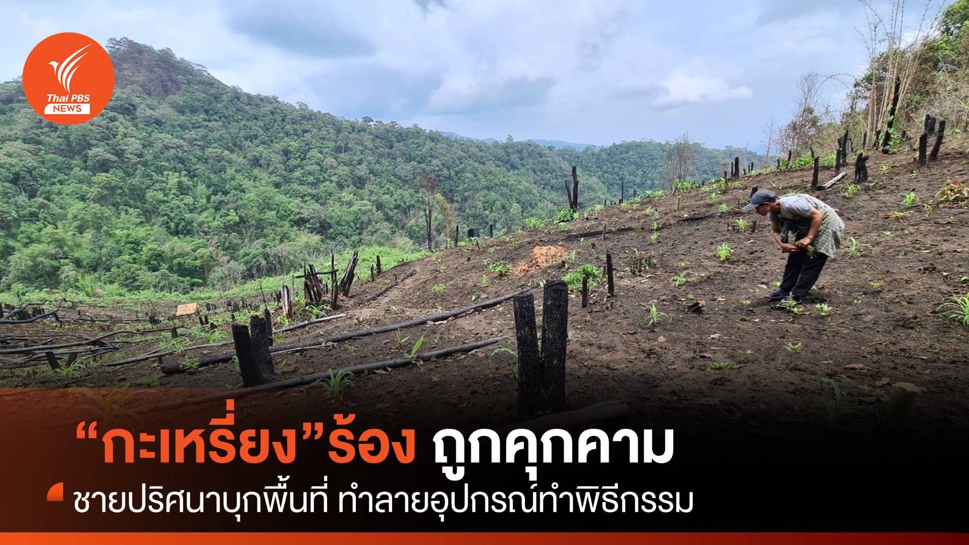 “ชุมชนกะเหรี่ยง” ร้องชายปริศนาบุกพื้นที่ทำกิน ทำลายเครื่องพิธีกรรมเพาะปลูก